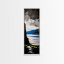 Coastal Cliffs, Ocean Landscape, Abstract Seascape, Modern Art, Canvas Print, Living Room Wall Art, Blue Gray Art, Minimalist Decor