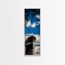 Abandoned Ship, Nautical Artwork, Abstract Seascape, Canvas Print, Coastal Wall Art, Blue Black Art, Living Room Decor, Ocean Painting
