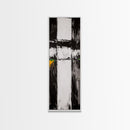 Modern Abstract, Minimalist Art, Textured Black White, Canvas Print, Contemporary Home Decor, Green Accent, Geometric Wall Art