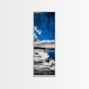 Tranquil Shore, Blue Ocean Art, Coastal Landscape, Framed Canvas Print, Beach House Decor, Minimalist Artwork, Living Room Art