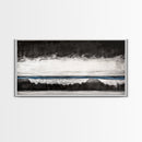 Monochrome Landscape, Mountain Art, Canvas Print, Black And White Landscape, Nature Painting, Living Room Wall Decor, Rustic Wall Art