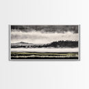 Misty Mountains, Black and White Art, Foggy Landscape, Canvas Print, Nature Wall Art, Minimalist Artwork, Bedroom Wall Decor