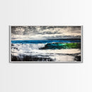 Ocean Waves, Blue and Green, Framed Canvas Print, Beach House Decor, Nautical Wall Art, Large Wall Art, Coastal Living, Modern Seascape
