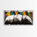 Abstract Mountains, Bold Color Landscape, Modern Art, Vibrant Nature Scene, Expressionist Painting, Living Room Decor, Framed Canvas Print
