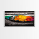 Abstract Canoe, Vibrant Boat Painting, Coastal Art, Modern Boho Decor, Colorful Wall Art, Framed Canvas Print, Dining Room Accent