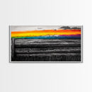 Mountain Sunset, Colorful Landscape, Rustic Wall Art, Cabin Decor, Nature Painting, Western Art, Large Wall Art, Framed Canvas Print