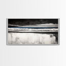 Stormy Beach, Coastal Landscape, Black and White Ocean Art, Moody Seascape, Nautical Home Decor, Modern Minimalist Art, Canvas Print