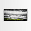 Stormy Coast, Ocean Waves, Black and White Seascape, Coastal Home Decor, Nautical Art, Living Room Wall Art, Canvas Print