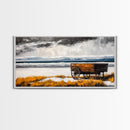Rustic Wagon, Western Decor, Autumn Wall Art, Landscape Canvas Print, Farmhouse Living Room Art, Country Style, Nature Wall Decor