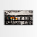 Wooden Pier, Lake House Art, Nautical Canvas Print, Black and White Art, Rustic Home Decor, Nature Artwork, Coastal Wall Art
