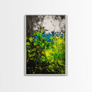 Vibrant Foliage, Green Leaves, Nature Painting, Abstract Landscape, Framed Canvas Print, Botanical Art, Boho Decor, Bedroom Wall Art
