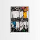 Urban Window, Abstract City Art, Modern Minimalist Wall Decor, Black and White Industrial, Rustic Texture, Canvas Print, Home Office