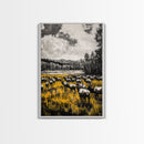 Elk Herd, Autumn Field, Wildlife Wall Art, Canvas Print, Rustic Home Decor, Cabin Aesthetic, Mountain Scene, Nature Photography
