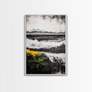 Mountain Sunset, Bold Colors, Abstract Landscape, Framed Canvas Print, Fall Wall Art, Rustic Home Decor, Large Wall Painting