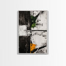 Greenery Abstract Painting, Textured Black White Art, Canvas Print, Minimalist Wall Art, Living Room Decor, Modern Home Accent