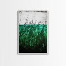 Abstract Grassland, Green Nature Art, Minimalist Botanical Wall Decor, Earthy Modern Print, Framed Canvas Print, Living Room Wall Art