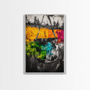 Abstract Swing, Colorful Expressionist Art, Rustic Farmhouse Decor, Unique Framed Canvas Print, Boho Living Room Art, Nature Wall Art