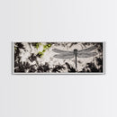 Dragonfly Sketch, Monochrome Nature, Canvas Print, Modern Wall Art, Minimalist Decor, Botanical Illustration, Bedroom Artwork