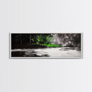 Misty Forest, River Landscape, Green Nature, Framed Canvas Print, Large Wall Art, Nature Wall Decor, Living Room Art, Modern Art