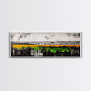 Lakeside Reflection, Golden Meadow, Dramatic Sky, Framed Canvas Print, Landscape Wall Art, Nature Inspired Art, Bedroom Wall Decor, Rustic Charm