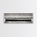Ocean Waves, Black and White Photography, Coastal Art, Framed Canvas Print, Beach House Decor, Minimalist Seascape, Nautical Theme