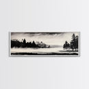 Foggy Forest, Minimalist Landscape, Nature Lover Wall Art, Framed Canvas Print, Calm and Serene Decor, Woodland Theme, Cozy Home Art