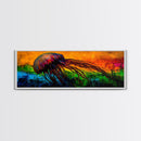 Jellyfish Art, Ocean Canvas Print, Vibrant Sea Life, Coastal Decor, Colorful Nautical Art, Modern Beach House, Living Room Wall Art