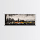 Mountain Landscape, Black and White Wall Art, Modern Nature Print, Rustic Living Room Decor, Autumn Canvas Print, Large Wall Art
