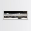 Black and White Seascape, Coastal Wall Art, Minimalist Ocean Art, Modern Beach Decor, Framed Canvas Print, Bedroom Art, Monochrome Landscape
