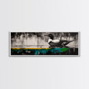 Modern Loon Art, AbstractArt, Water Bird Painting, Nature Wall Art, Framed Canvas Print, Office Decor, Minimalist Art, Contemporary Style