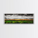 Dramatic Sky, Stormy Landscape, Sunset Over Fields, Modern Nature Art, Framed Canvas Print, Living Room Decor, Abstract Art, Moody Wall Art