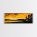 Golden Horizon, Scenic Lake Print, Nature Artwork, Canvas Print, Rustic Home Decor, Large Wall Art, Fall Landscape