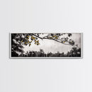 Black White, Dripping Leaves, Modern Art, Framed Canvas Print, Minimalist Decor, Neutral Wall Art, Living Room Wall Art, Monochrome Nature Scene