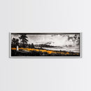 Mountain View, Misty Landscape, Rustic Wall Art, Black and White Print, Nature Inspired Art, Bedroom Decor, Framed Canvas Print, Gift