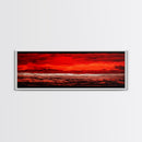 Red Sky, Abstract Desert Art, Bold Landscape, Dramatic Sunset, Earthy Tones, Modern Southwest Decor, Framed Canvas Print