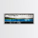 Lake Reflection, Blue Water Art, Minimalist Landscape, Nature Serenity, Monochrome Sky, Peaceful Home Decor, Canvas Print