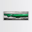 Emerald Wave, Ocean Wall Art, Coastal Decor, Beach Aesthetic, Modern Seascape, Large Wall Art, Framed Canvas Print, Office Art