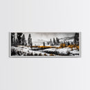 Winter Landscape Art, Snowy Mountain Decor, Modern Rustic Wall Art, Cabin Wall Decor, Nature Print, Framed Canvas Print