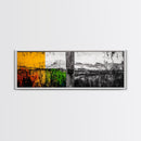 Rustic Landscape, Nature Wall Art, Farmhouse Decor, Cozy Autumn Aesthetic, Colorful Fields Painting, Framed Canvas Print, Living Room