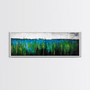 Ocean Grass, Coastal Wall Art, Blue Green Abstract, Framed Canvas Print, Beach House Decor, Serene Art, Minimalist Seascape, Tranquil Home Decor