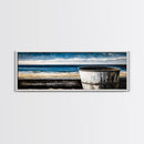 Beach Barrel, Nautical Wall Art, Coastal Home Decor, Canvas Print, Ocean Blue Wall Art, Rustic Seaside, Living Room Decor, Beach House Art