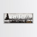 Wildflower Field, Rustic Landscape Art, Nature Print, Framed Canvas Print, Boho Wall Art, Living Room Decor, Autumn Art