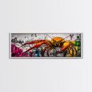 Abstract Crab Art, Coastal Marine Painting, Bold Ocean Life Wall Decor, Nautical Beach House Art, Vibrant Wildlife Print, Framed Canvas Print