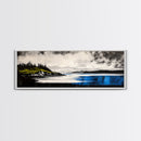 Dramatic Seascape Art, Black and White Ocean Painting, Moody Landscape Print, Nautical Wall Decor, Modern Home Art, Framed Canvas Print