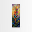 Rainbow, Leaf, Botanical, Sunset, Framed Canvas Print vibrant tropical plant wall decor boho botanical kitchen wall art nature lovers gift