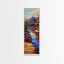 Scenic, Autumn, River, Tranquility, Framed Canvas Print with colorful fall reflections, rustic country wall art, cabin art,  office decor