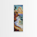 Tropical, Cliff, Ocean, Sunset, Canvas Print, Coastal Living Room Art, Colorful Seascape, Beach House Wall Art, Island Vibe Decor