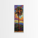Palm, Tree, Sunset, Tropics - Canvas Print, Tropical Wall Decor, Vibrant Boho Art, Island Vibes, Living Room Accent, Palm Tree Painting