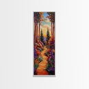 Forest Trail, Autumn Trees, Vibrant Nature Pathway, Fall Wall Art, Whimsical Landscape Style, Entryway Decor, Canvas Print