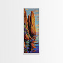 Cliffs, Ocean, Sunset, Majestic Seaside Rock Canvas Print, Bold Coastal Wall Art, Nature Lover Decor, Living Room or Office Art